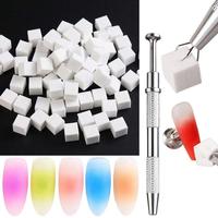 Soft Sponge for Nail Art, 100pcs/set Mini Replaceable Sponge and 1 Count Nail Clip Tool for DIY Nail Art, Nails Art Tool for ...