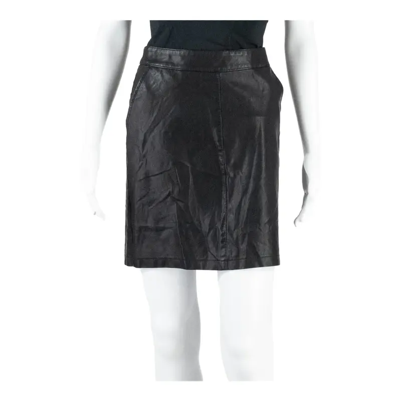 NOISY MAY Faux Leather Womens Pencil Skirt Black Short Viscose XS