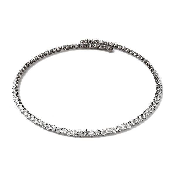 Rack Plating Brass Cubic Zirconia Elasticity Necklaces