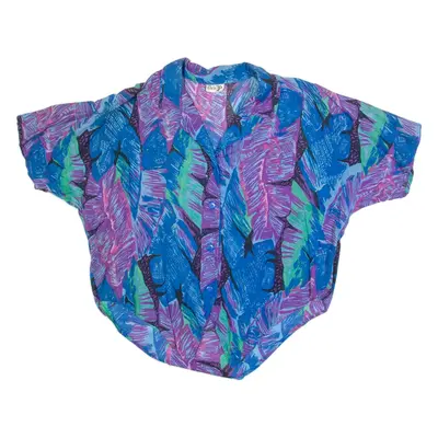 CHRIS B Womens Printed Blouse Blue V-Neck Crazy Pattern M