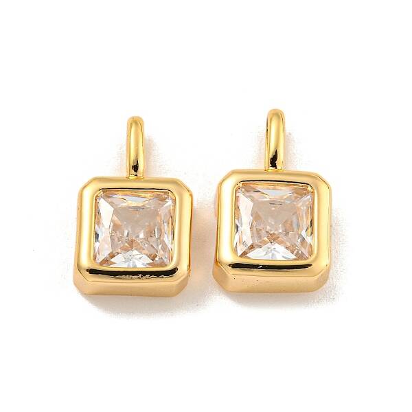 Brass with  Clear Cubic Zirconia Pendants