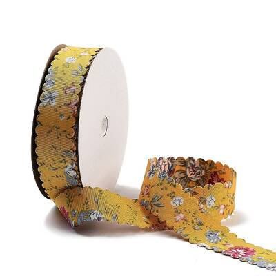20 Yards Flower Printed Polyester Ribbon