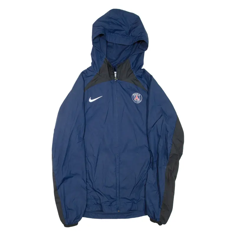 NIKE Paris Saint Germain Mens Rain Jacket Blue Hooded S