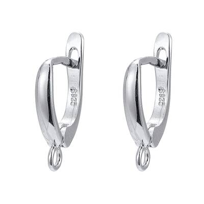 Anti-Tarnish Rhodium Plated 925 Sterling Silver Leverback Earrings