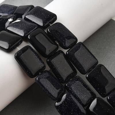 Synthetic Blue Goldstone Beads Strands