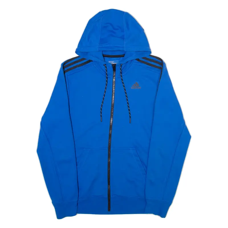 ADIDAS Mens Blue Hoodie Full Zip S