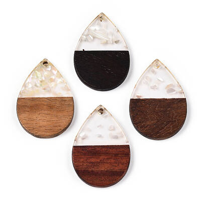 Transparent Resin & Walnut Wood Pendants