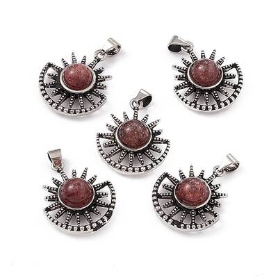 Natural Strawberry Quartz Pendants