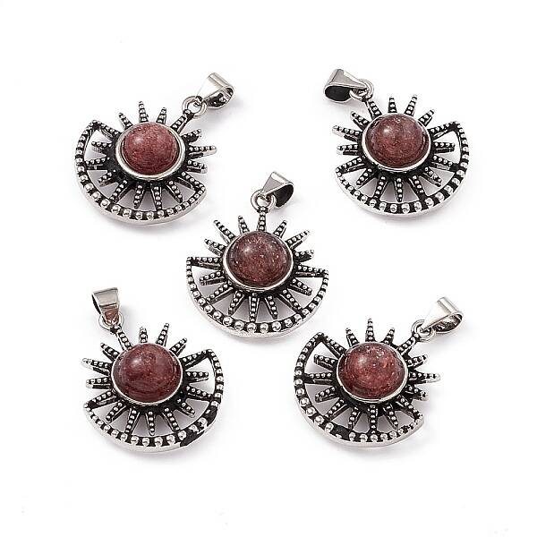 Natural Strawberry Quartz Pendants