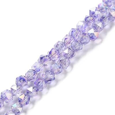 Transparent Electroplate Glass Beads Strands