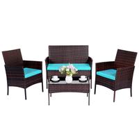 ZOPATICO Patio Furniture Set 4 Pieces&3 Pieces Outdoor Furniture Conversation Sets Wicker Rattan Chairs Loveseat with Soft Cu...