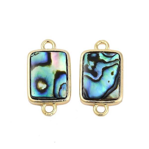 Brass Pave Natural Paua Shell Connector Charms