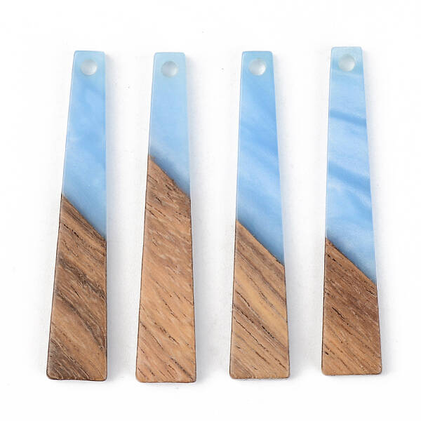 Opaque Resin & Walnut Wood Pendants