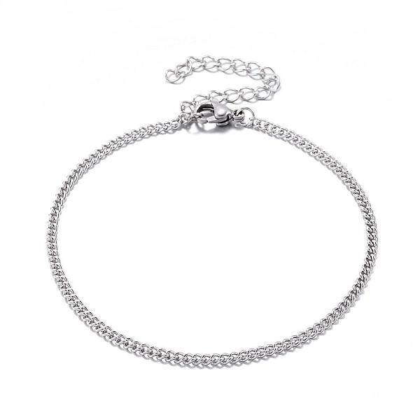 Tarnish Resistant 304 Stainless Steel Curb Chain Bracelets