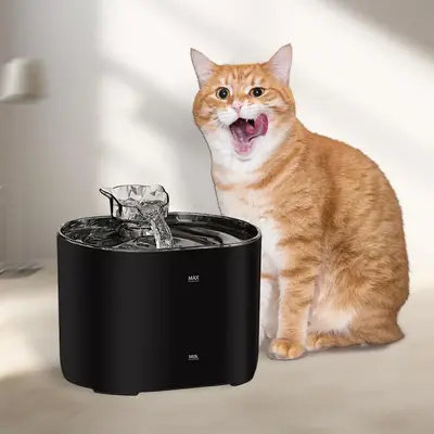 Automatic Pet Water Fountain, 2.2L/75oz Automatic Water Fountain with Filter, Silent Pump Cat and Dog Water Fountain, Pet Fee...