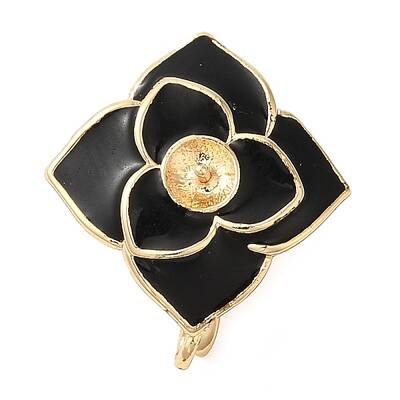 Brass with Black Enamel Fold Over Clasps