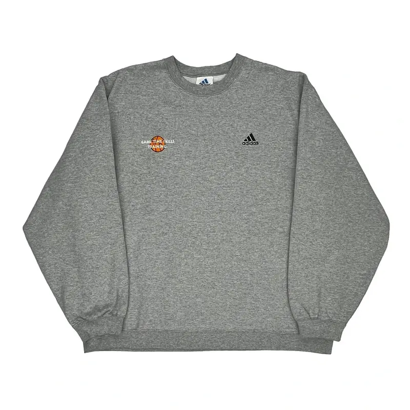 Game Time Skills Training Adidas Graphic Sweatshirt - XL Grey Cotton Blend