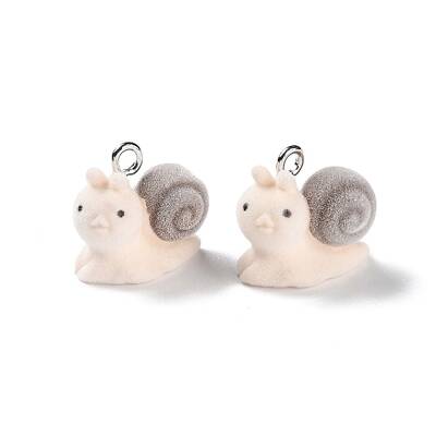 Animal Shape Flocky Resin Pendants