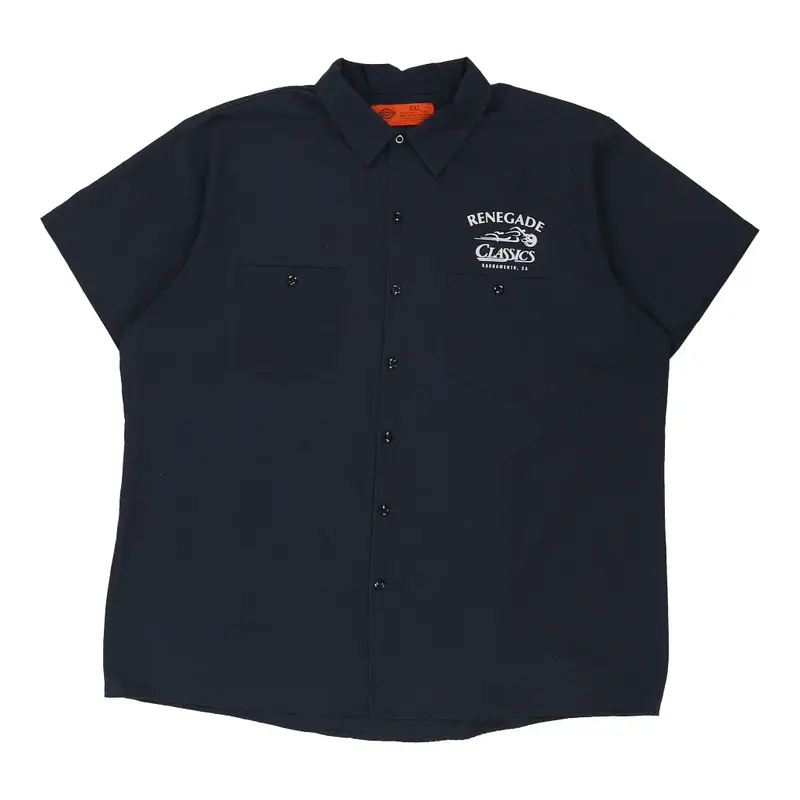 Renegade Classics Dickies Short Sleeve Shirt - 2XL Navy Polyester Blend