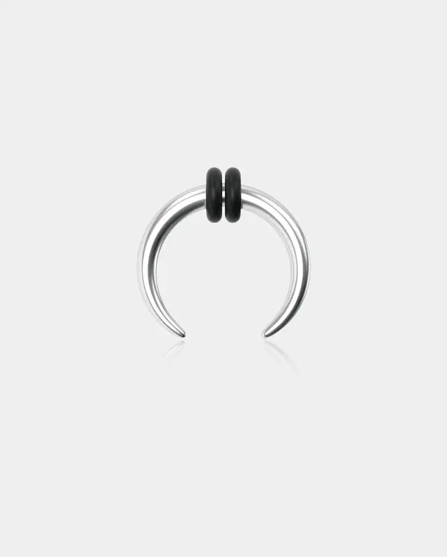 8-16G Cresent Horseshoe Septum Ring - Silver / 16G/1.2mm / 12mm