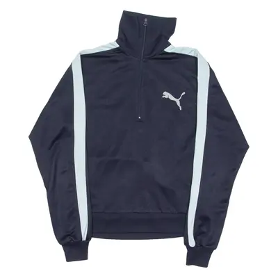 PUMA Mens Sweatshirt Blue 1/4 Zip L