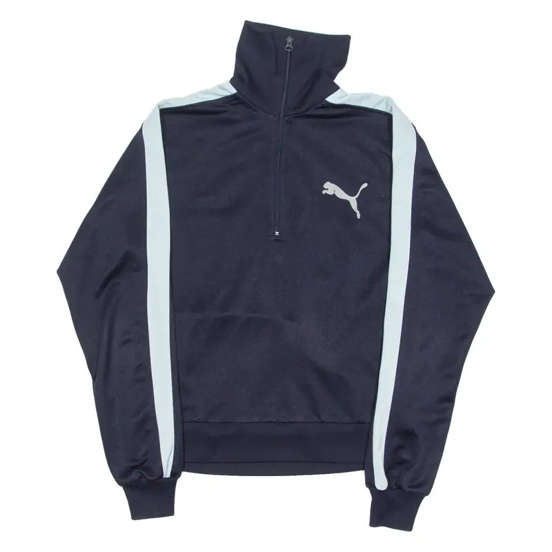 PUMA Mens Sweatshirt Blue 1/4 Zip L