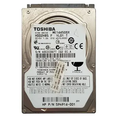 594809-001 HP 160GB 1.5Gb/s SATA 5400 2.5-inch 8MB Hard Drive