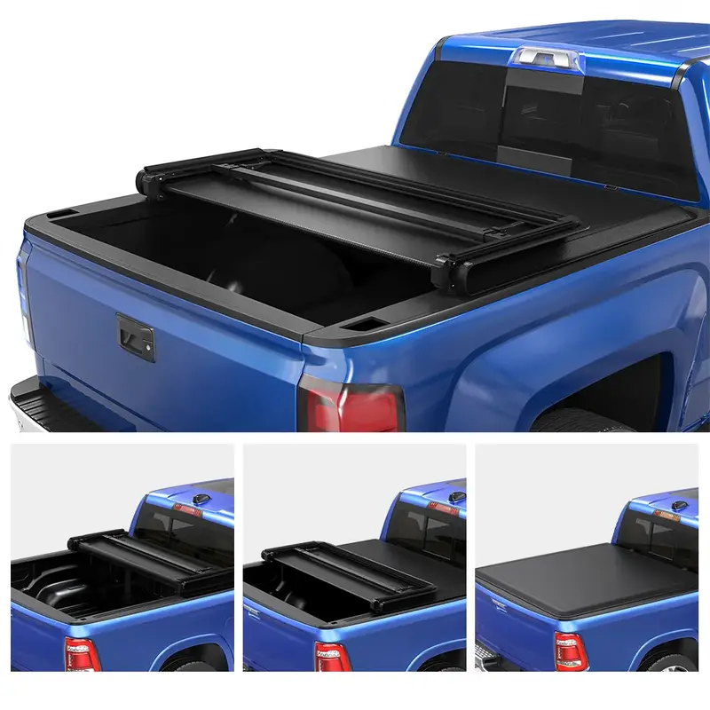 OEDRO 5.5FT Soft Tri-fold Truck Bed Tonneau Cover for 2022-2025 Toyota Tundra(Excl.Trail) with Deck Rail System
