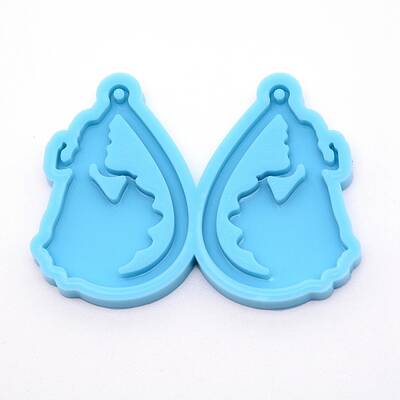 Teardrop with Lady Silicone Statue Pendant Molds