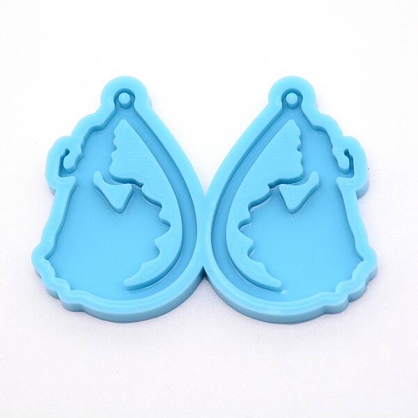Teardrop with Lady Silicone Statue Pendant Molds