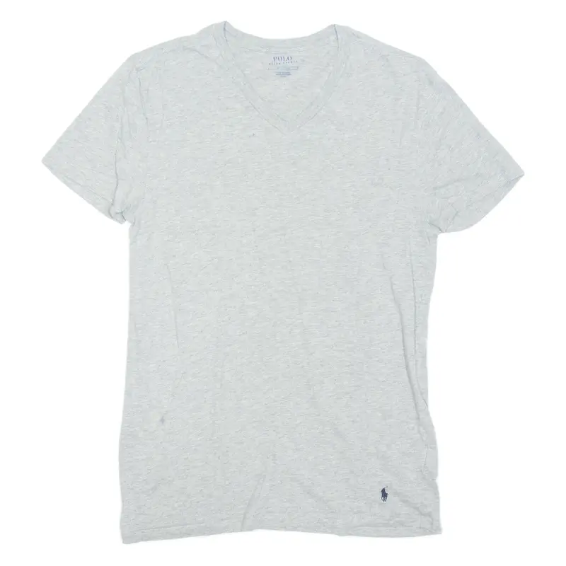 POLO RALPH LAUREN Womens T-Shirt Grey V-Neck M
