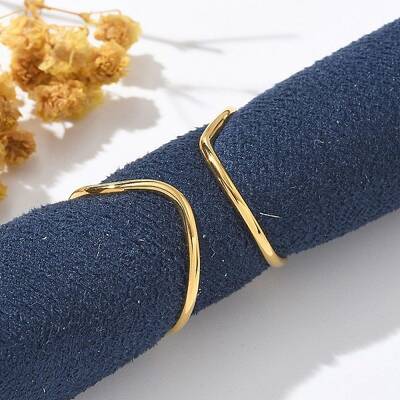 304 Stainless Steel Open Cuff Rings for Women