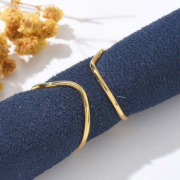 304 Stainless Steel Open Cuff Rings for Women