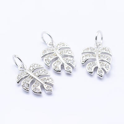 Brass Micro Pave Cubic Zirconia Charms