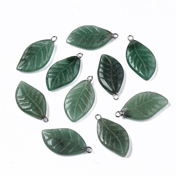 Carved Natural Green Aventurine Pendants