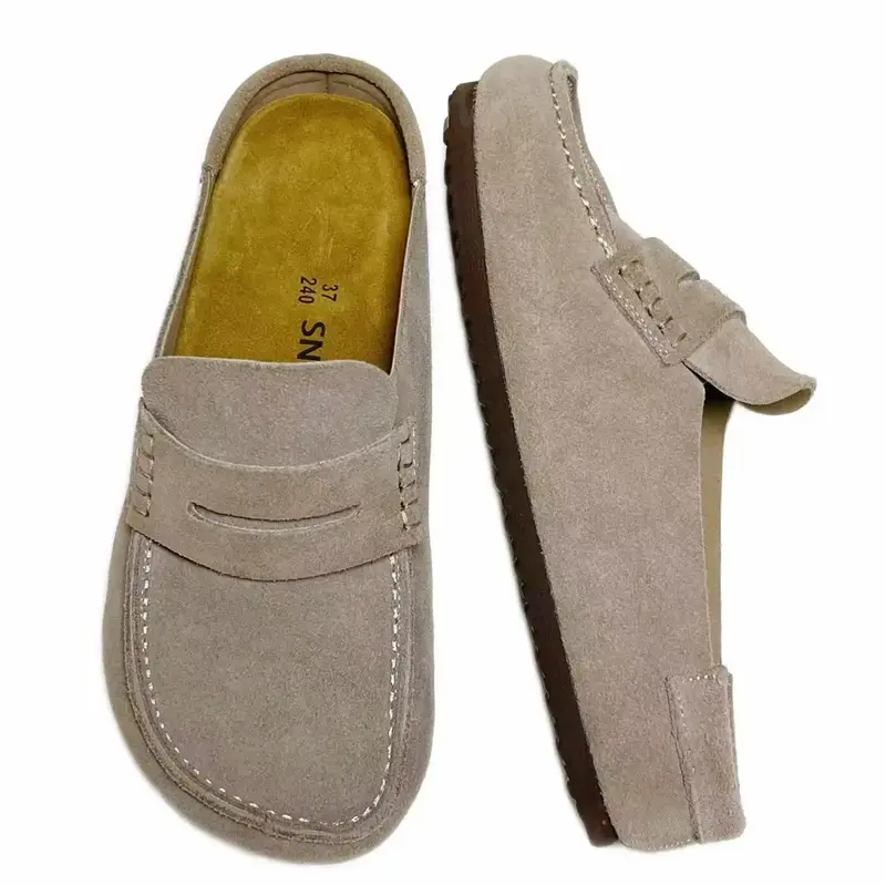 SNOWIND Loafers Women's and  Men -slip-onL Genuine Suede Penny Loafer with Memory Foam Cork Footbed & Flexible Outsole