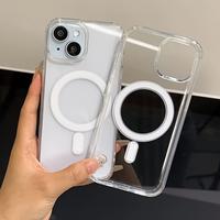 [1pc Iphone Magnetic Wireless Charging Case] A Transparent Phone Case with a Magnetic Wireless Charging Feature Designed for ...