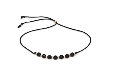 Agato Bracciale In Corda Con Perle Di Onice He32R3Rg-Bk