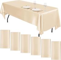 6 10 Packs Satin Tablecloth Rectangular Tablecloths, Overlay Satin Table Cover Bright Silk Tablecloth Smooth Fabric Table Dec...