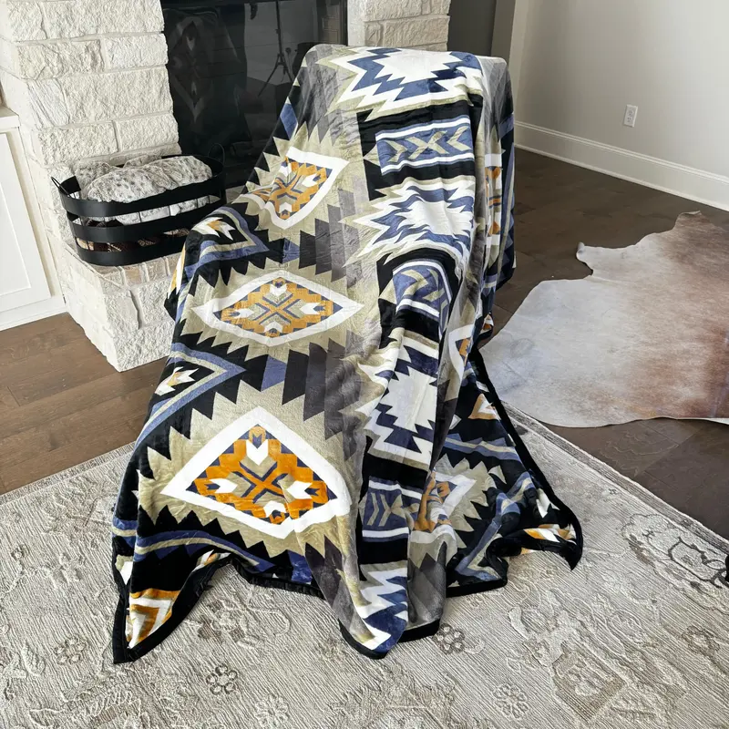 Z Sandpearl Southwestern Oversized Blanket 82\