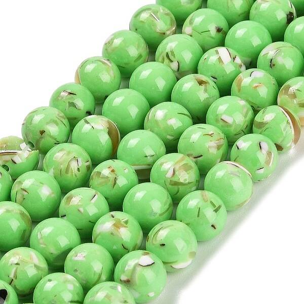 Assembled Synthetic Stone and Trochus Shell Beads Strands