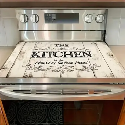 Grain Pattern Kitchen Stove Plate Guard, 1 Count Kitchen Stove Top Protector, Multipurpose Cooktop Cover for Flat Top Oven, A...