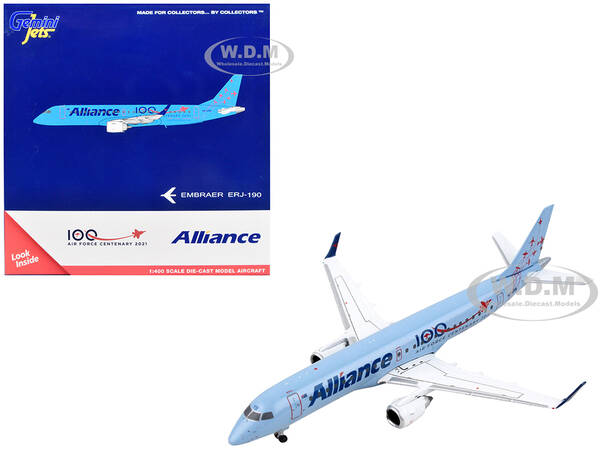 Embraer ERJ-190 Commercial Aircraft Alliance Airlines - 100th Anniversary Royal Australian Air Force Blue 1/400 Diecast Model...