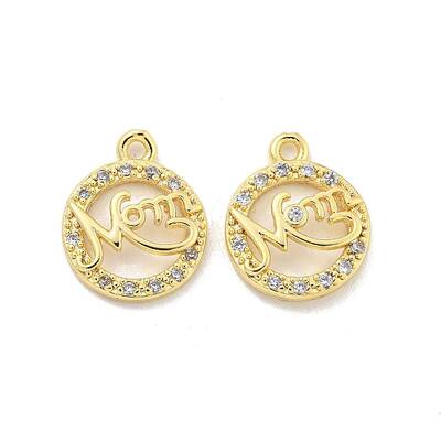 Mother's Day Brass Micro Pave Clear Cubic Zirconia Pendant