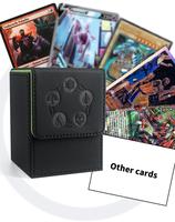 Card Deck Box for MTG, Card Storage Box Fits 100+ Single Sleeved Cards, PU Leather Strong Magnet Card Deck Case for Magic Com...