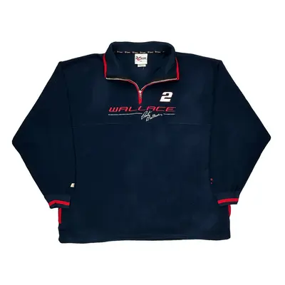 Wallace Chase Authentics Nascar 1/4 Zip - 2XL Navy Polyester | Size: xx-large