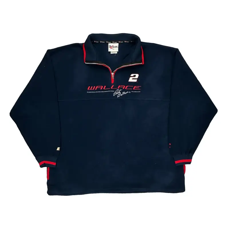 Wallace Chase Authentics Nascar 1/4 Zip - 2XL Navy Polyester | Size: xx-large