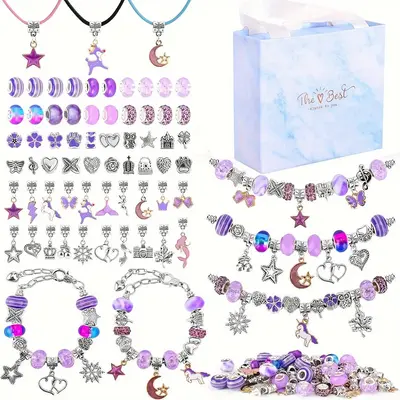 DIY Jewelry Making Kit, 129pcs/set Colorful Beads & Charms & Beading & Jewelry Making Accessories, Jewelry Making Supplies fo...