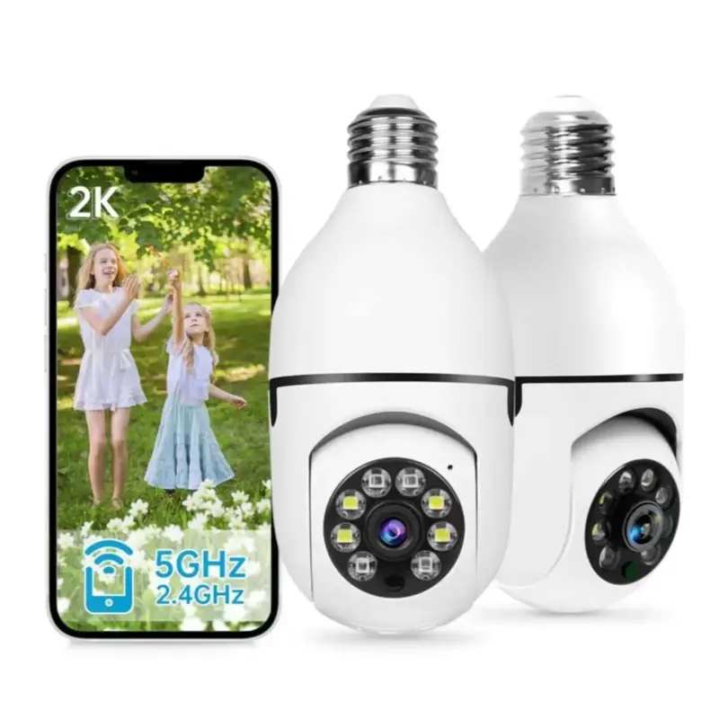 Noahtec 3MP Wireless Bulb Security Camera with 2-Way Talk, Motion Detection, and Infrared Night Vision - Easy Installation