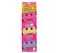 Scrub Mommy&Daday Sponges-Dish Scrubber+Non-Scratch Cleaning Sponges Kitchen, Bathroom+Multi-Surface Safe-Dual-Sided Dish Spo...